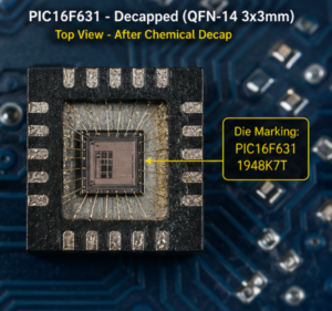 Преодоление внутренних аппаратных ограничений MCU Microchip PIC16F631 в защищённом, заблокированном или закрытом полупроводниковом устройстве требует глубокого понимания современных кремниевых структур. Когда специализированные инженеры стремятся извлечь, восстановить или реконструировать функциональные инструкции из усиленно защищённого микроконтроллера Microchip PIC16F631, они напрямую ориентируются на исходный бинарный или HEX-файл, хранящийся во внутренней кремниевой матрице микропроцессора Microchip PIC16F631. Эта специализированная операция предназначена для получения дампа блоков программной флеш-памяти и внутреннего хранилища EEPROM, которые совместно образуют базовый архив данных всей системы. Успешное получение встроенного кода из MCU Microchip PIC16F631 позволяет инженерным компаниям анализировать поведение оборудования и изучать системные зависимости без доступа к исходному коду микроконтроллера Microchip PIC16F631. Поскольку оригинальный микропроцессор использует строгие аппаратные механизмы защиты для блокировки несанкционированных команд чтения, получение полного дампа требует применения специализированных методов анализа сигналов, позволяющих заставить микропроцессор Microchip PIC16F631 предоставить данные без активации механизма автоматического стирания.